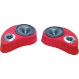 Polyesterli Boş Pandizot 20 cm Hoparlör 10 cm Tweeter Yuvalı Kırmızı Mdf (2 Adet Sağ ve Sol )
