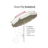 Polyestser Kalın Kumaş Krem Renkli Plaj Şemsiyesi Balkon Bahçe Şemsiyesi 200 Cm, Bidonsuz Bej