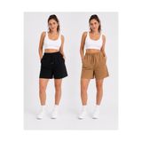 POLYMOOD 2'Li Set Oversize Belden Bağlamalı Cepli Şort 45 CM (ERKEK İÇİN 1 BEDEN BÜYÜK TERCİH EDİNİZ)