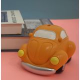 Polyresin Araba Şeklinde Kumbara, Turuncu, Retro Tasarım, Çocuk Odası Dekorasyonu, 13x11x10 cm