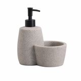 Polyresin Sıvı Sabunluk, Modern Çizgili, Krem Renk, Mat Doku, Sıvı Sabun, Pompalı, Kozmetik Şişesi, Doldurulabilir Sıvı Sabunluk, Banyo Mutfak Lavabo Otel Karavan Mien Aksesuarı
