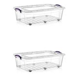 Polytime 2 Adet 60 Litre Tekerlekli MAXI Multi Box Saklama Kutusu - E-514-2