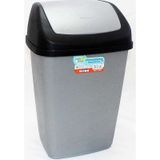 Polytime Magnum Klink Sallanır Kapak Ofis Banyo Mutfak Bahçe Çöp Kutusu Kovası / 20 Litre / Gri / 47x30x23 Cm.
