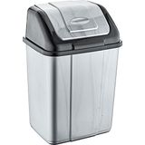 Polytime Magnum Sallanır Kapak Klink Ofis, Banyo, Mutfak Plastik Çöp Kutusu Kovası - 10 Litre - Gri - 37x24x19 Cm.