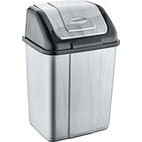 Polytime Magnum Sallanır Kapak Klink Ofis, Banyo, Mutfak Plastik Çöp Kutusu Kovası - 35 Litre - Gri - 57x38x30 Cm.