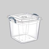 Polytime Multibox Şeffaf Kilitli Mutfak Eşya Gıda Saklama Düzenleme Kabı Kutusu - Kare - 20 Litre
