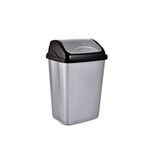 POLYTIME Polytime Sallanır Kapak Ofis Banyo Mutfak Bahçe Çöp Kutusu Kovası / 50 Litre / Gri / 68 X 41 X 33 Cm.