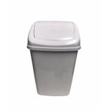 Polytime Sallanır Kapak Ofis Banyo Mutfak Bahçe Çöp Kutusu Kovası - 10 Litre / Beyaz - 37x24x19 Cm.