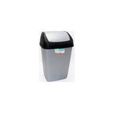Polytime Sallanır Kapak Ofis Banyo Mutfak Bahçe Çöp Kutusu Kovası / 10 Litre / Gri / 37x24x19 Cm.