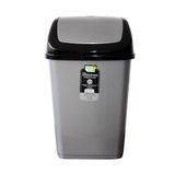 Polytime Sallanır Kapak Ofis Banyo Mutfak Bahçe Çöp Kutusu Kovası / 5 Litre / Gri / 29x14x17 Cm.