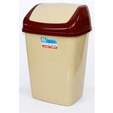 Polytime Sallanır Kapak Ofis Banyo Mutfak Bahçe Çöp Kutusu Kovası / 50 Litre / Krem / 68 x 41 x 33 Cm.