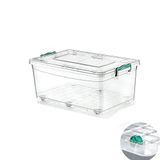 Polytime Tekerlekli Multibox Şeffaf Kilitli Saklama Düzenleme Kabı Kutusu - Dikdörtgen - 40 Litre