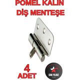 Pomel Menteşe 4 Adet Pomel Kalın Diş ve Pomel Özel Taban 4 Adet Saç Kasa Menteşe - Gri