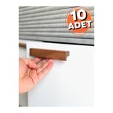 Pomerol Dolap Kulpu, 10 Adet - 64 Mm (6,4 CM) - Doğal Ahşap Kulp, Cekmece Kulpu, Mutfak Dolap Kulplari