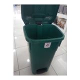 POMSTORE VİOLET Konteyneri 80 Litre Büyükboy Ayak Pedallı Kova Kapaklı Tekerlekli Seyyar Çöp Arabası YEŞİL