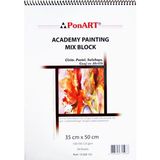 Ponart Academy Painting 35x50 cm 20 Yaprak Blok Spralli Resim Defteri