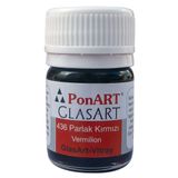Ponart Glass Art 20 ml Parlak Kırmızı Cam Boyası