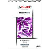 PonART Painting Blok Defter, 35x50cm, 15 Yaprak, Suluboya ve Guaj için