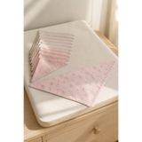Ponchik % 100 Pamuk 10’lu Pudra Pembe- Kum Beji 4 Katlı Müslin Bebek Ağız Mendili 25 x 25 cm