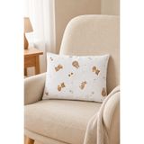 Ponchik Pamuk Müslin 1 Adet Bebek Yastığı ve 2 Adet Yastık Kılıfı - 42x33cm Boncuk Silikon Dolgulu Yastık