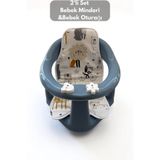 PONÇİK STORE 2'li Bebek Banyo Oturağı Ve Minder Seti - Vakum Taban Mama Oturağı, Oturak Minderi Hediye