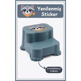 Ponçik Store Çocuklar Için Kaydırmaz, Çift Basamaklı Tabure - Banyo ve Lavabo Katlı Yükseltici - Mavi