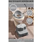 Ponçik Store Çocuklar Için Tuvalet Eğitim Seti- Kaydırmaz Basamak& Kulplu Klozet Adaptörü