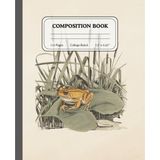 Pondside Reflections | College Ruled Composition Notebook | Antique Frog Sketchbook for School & Work: Perfect companion for schoolwork, creative projects, and organization