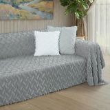 Ponela Koltuk Örtüsü Kaymaz Bohem Punch Kabartmalı 3 Boyutlu 175x350 cm ( X- Large ) Kaymaz, Gri
