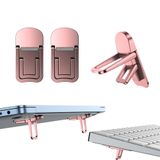 PONICOR 2 Adet Çinko Alaşımlı Mini Katlanabilir Dizüstü Bilgisayar Standı, Taşınabilir Bilgisayar Klavyesi Yükselticisi, 2 Ayarlanabilir Açı, Kendinden Yapışkanlı Görünmez Dizüstü Bilgisayar Standı ve