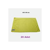 Ponitex (20 ADET) Polikur 3222 Premium Mikrofiber Kurulama Toz Ve Cam Temizlik Bezi 40x40 Cm. Sarı