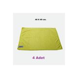 Ponitex (4 ADET) Polikur 3222 Premium Mikrofiber Kurulama Toz Ve Cam Temizlik Bezi 40x40 Cm. Sarı