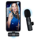 Ponovo iPhone ile Uyumlu Kablosuz Yaka Mikrofon, Telefon Video Kaydı için Yaka Klipsli Mikrofon TikTok YouTube Canlı Yayın Vlog (Uygulama/Bluetooth Gerekmez)