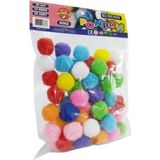 Ponpon 3 cm 10 Renk Karışık 50 Li Paket - Çok Renkli