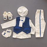 Ponpon Baby Erkek Bebek Mevlüt Takımı Seti 223 Petite Ponpon Baby Blue - Yenidoğan - Mavi