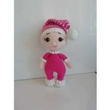 Ponpon Bereli Bebek Uyku Arkadaşı Amigurumi Organik Oyuncak