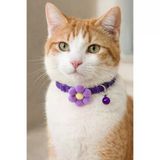 Ponpon Çiçekli Kedi Boyun Tasması 19x1 Cm Kırmızı