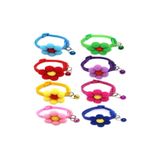 Ponpon Çiçekli Kedi Boyun Tasması 19x1 Cm Turkuaz