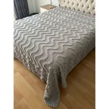 Ponpon Detaylı Çift Kişilik Pamuklu Premium Yatak Örtüsü Pike 240 x 260 - 1 Adet - Çift Kişilik Tüm Yataklara Uygun - Gri
