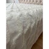 Ponpon Detaylı Çift Kişilik Pamuklu Premium Yatak Örtüsü Pike 240 x 260 - 1 Adet - Çift Kişilik Tüm Yataklara Uygun - Krem