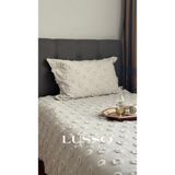 Ponpon Püsküllü Tek Kişilik Yatak Örtüsü Taş Rengi 180x250 1 Adet Yastık Kılıfı - 180 x 250 cm