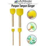 Ponpon Tampon Sünger Fırça Seti 4 Lü 1 Paket Artmaster Sünger Tampon 4 Lü 1 Paket Süngerli Fırça - Standart - Sarı