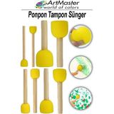 Ponpon Tampon Sünger Fırça Seti 8 Li 1 Paket Artmaster Sünger Tampon 8 Li 1 Paket Süngerli Fırça Resim Sanatı - Standart - Sarı