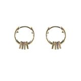 Ponponiere Altın - Yeşil - Mor - Mavi Kadın Küpe Marla Earrings
