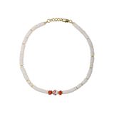 Ponponiere Beyaz - Mercan Kadın Kolye Akrila Necklace