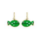 Ponponiere Yeşil - Altın Kadın Küpe Elmira Earrings