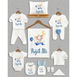 Ponponlu Tavşan İsme Özel Organik Bebek Hastane Çıkışı 11'li Ekru