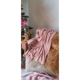 Ponponlu Triko Tv-Battaniyesi 130 x 160 cm Şal ve Koltuk Için Kullanabilirsin Şal Triko - Pembe