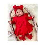 Pony Baby Fiyonklu Romper Elbise Kırmızı