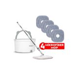 PONY BEYAZ 4 ADET MİKROFİBER MOP TEMİZ & KİRLİ SUYU AYIRMA ÖZELLİĞİ OTOMATİK TEMİZLİK SETİ PASPAS
